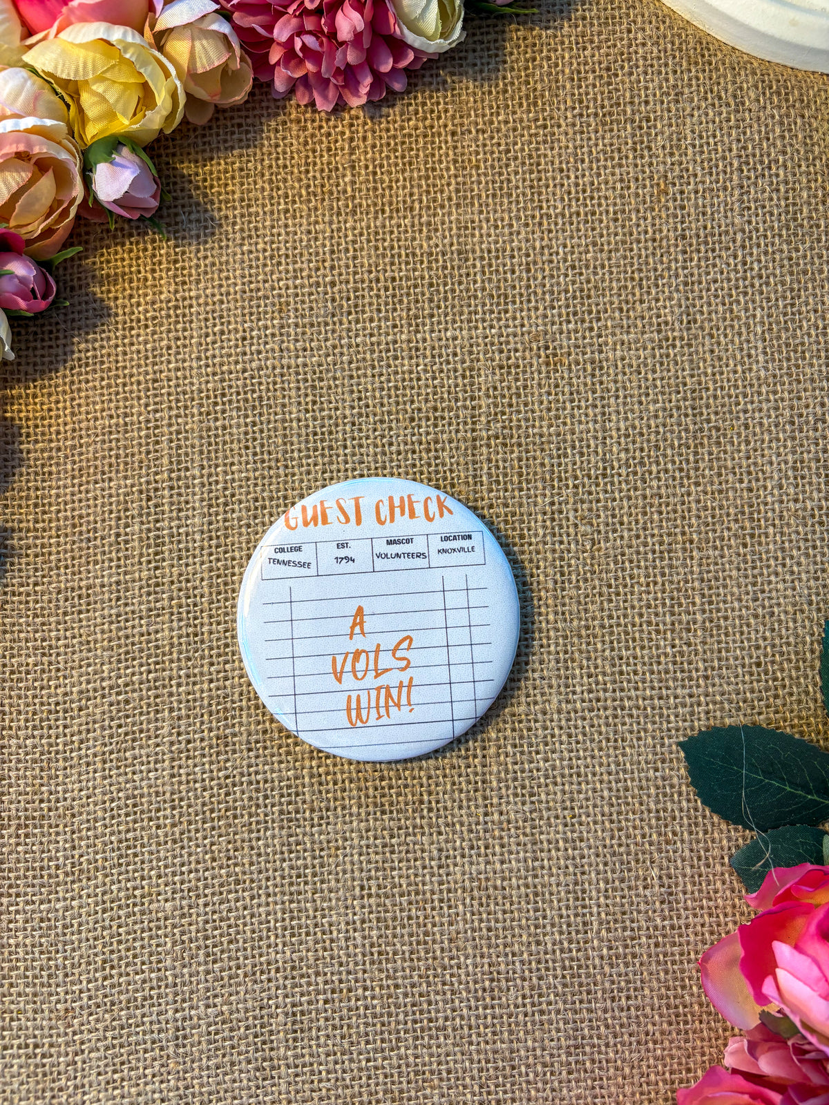 A Vols Win - University of Tennessee Inspired Button