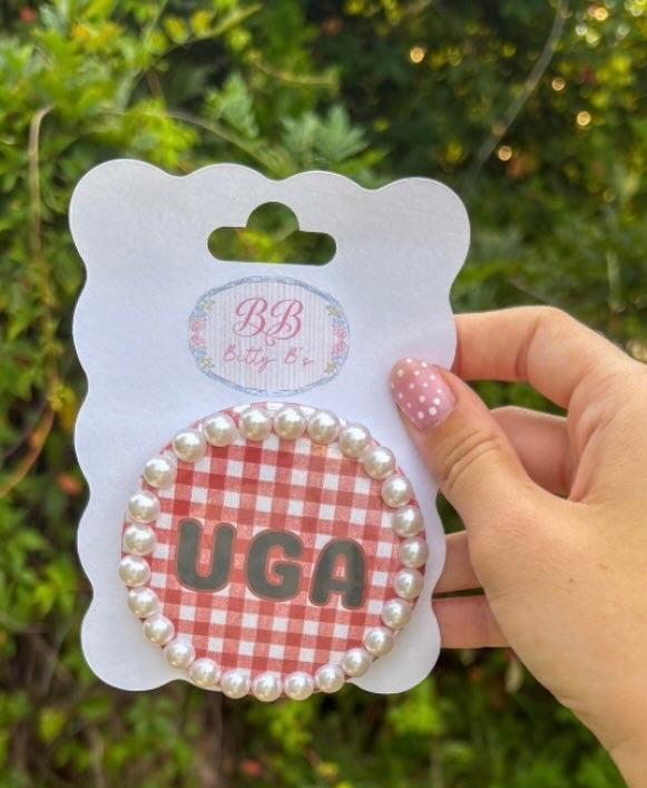 UGA pearl edge - University of Georgia inspired button