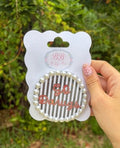 Go Dawgs black stripes pearl edge - University of Georgia inspired button