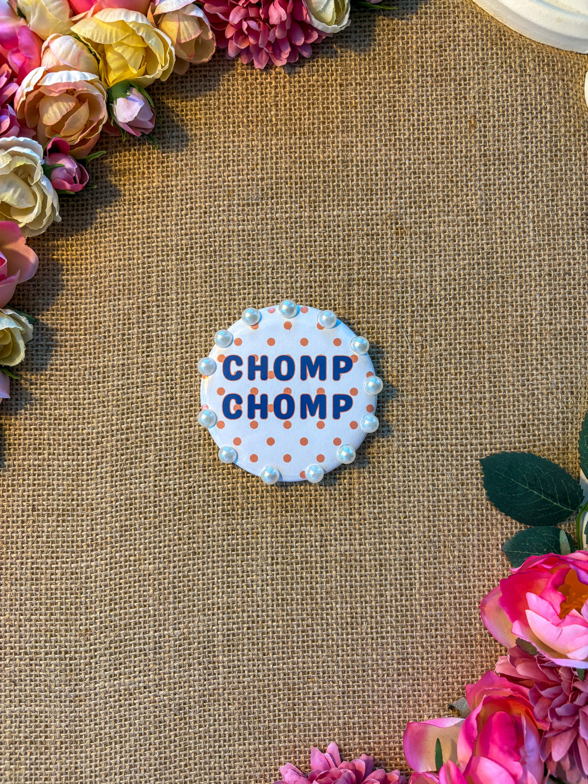 Chomp Chomp Pearled Edge - University of Florida Inspired Button