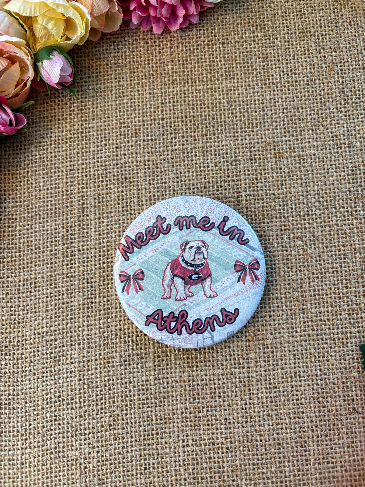 Meet me in Athens watercolor - University of Georgia inspired button