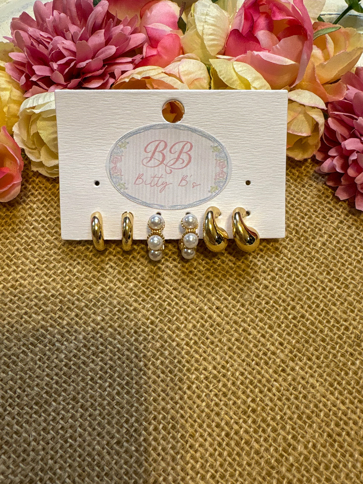 The Pearl Charm Earring Set