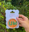 UM pearl edge - University of Miami inspired button