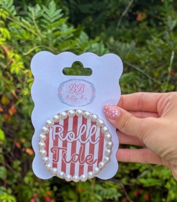 Roll Tide pearl edge - University of Alabama inspired button
